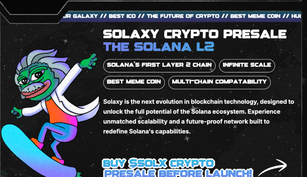 1. Solaxy ($SOLX) – Pirmoji Solana Layer 2 Meme Moneta